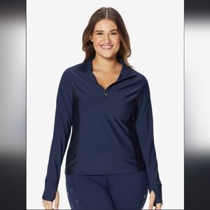 Ruby Ribbon Starlight Sport Top Midnight/Black Sz S